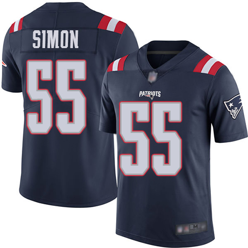 New England Patriots Football #55 Rush Vapor Untouchable Limited Navy Blue Men John Simon NFL Jersey